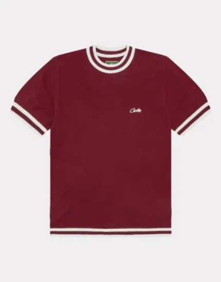 Corteiz Deala Knit T Shirt Burgundy (2)