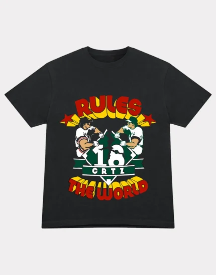 T Shirt de Baseball Corteiz Rtw Noir (2)